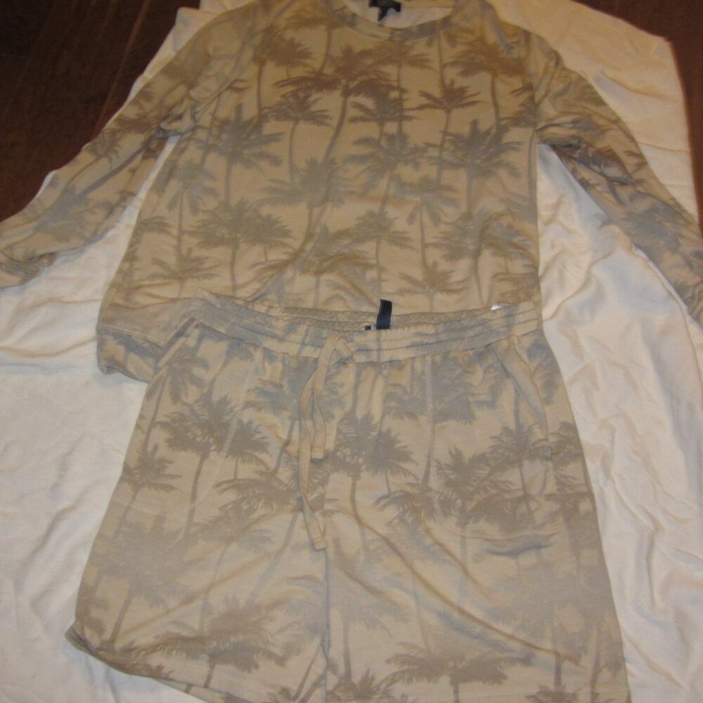 D & Co beach 2 pc shorts and top palms lg